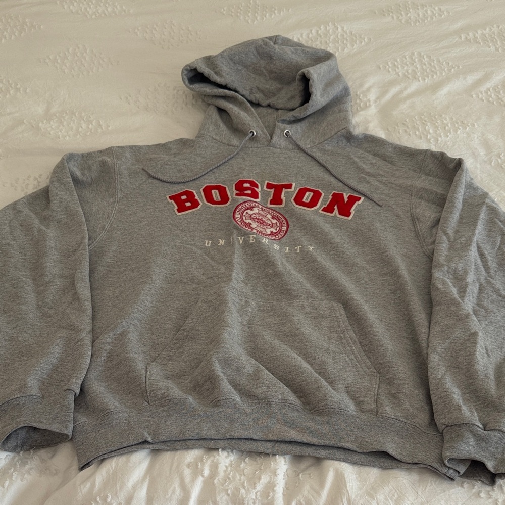 Gray Boston University Hoodie